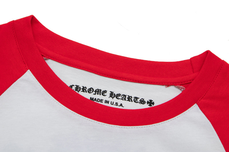 Chrome Hearts Tシャツ クルーネック 長袖 コットン オレンジ 