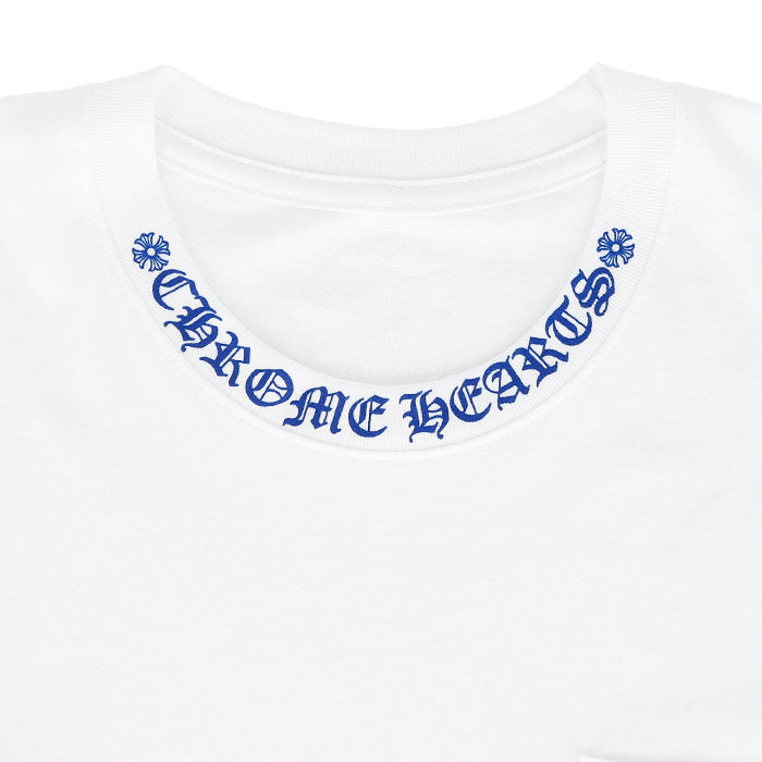 CHROME HEARTS / クロムハーツ ブルー ネック ロゴ プリント Tシャツ