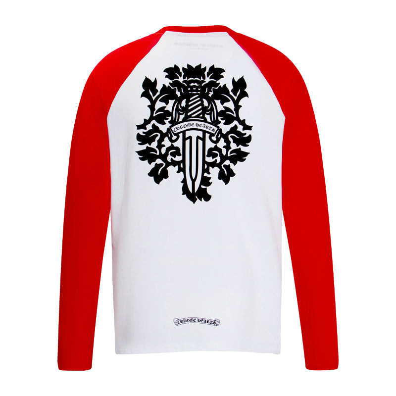 Chrome Hearts Tシャツ クルーネック 長袖 コットン オレンジ 