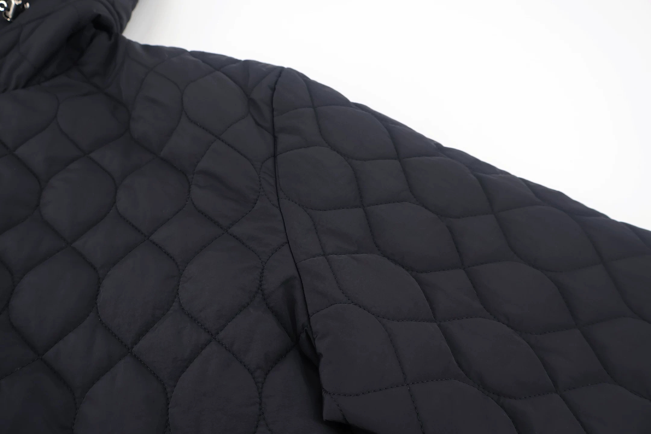 Chrome Hearts クロムハーツ  ブラック ウェーブ キルティング フーデッド 中綿ジャケット アウター