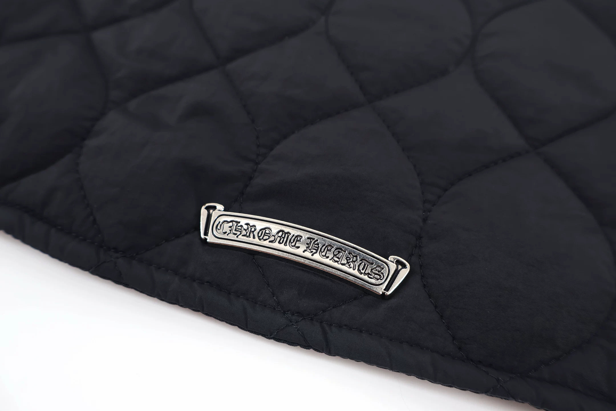 Chrome Hearts クロムハーツ  ブラック ウェーブ キルティング フーデッド 中綿ジャケット アウター