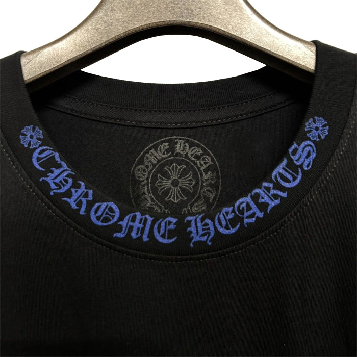 CHROME HEARTS / クロムハーツ ブルー ネック ロゴ プリント Tシャツ