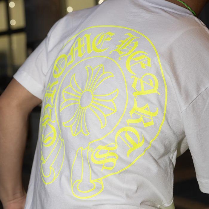 CHROME HEARTS / クロムハーツ ネオン イエロー シューホース Tシャツ 