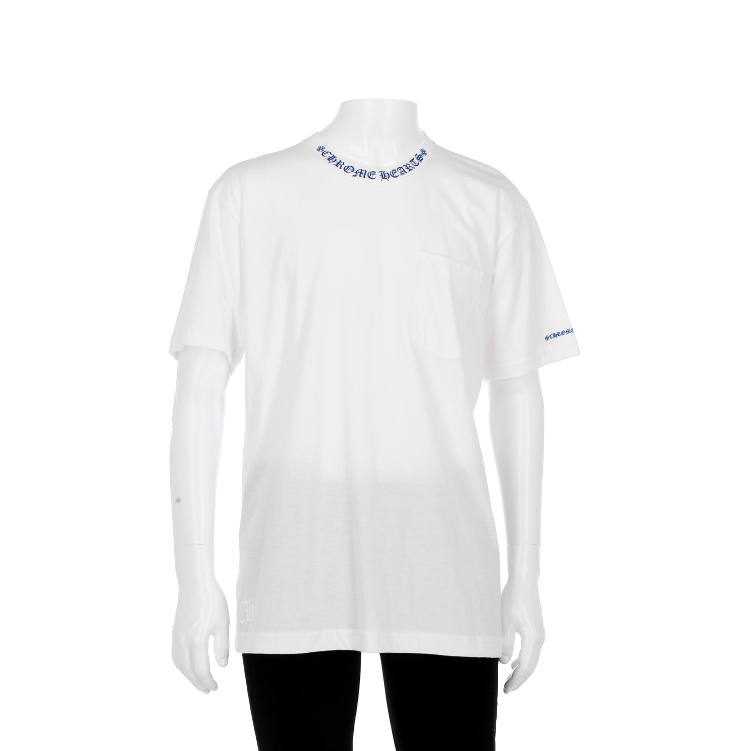 CHROME HEARTS / クロムハーツ ブルー ネック ロゴ プリント Tシャツ