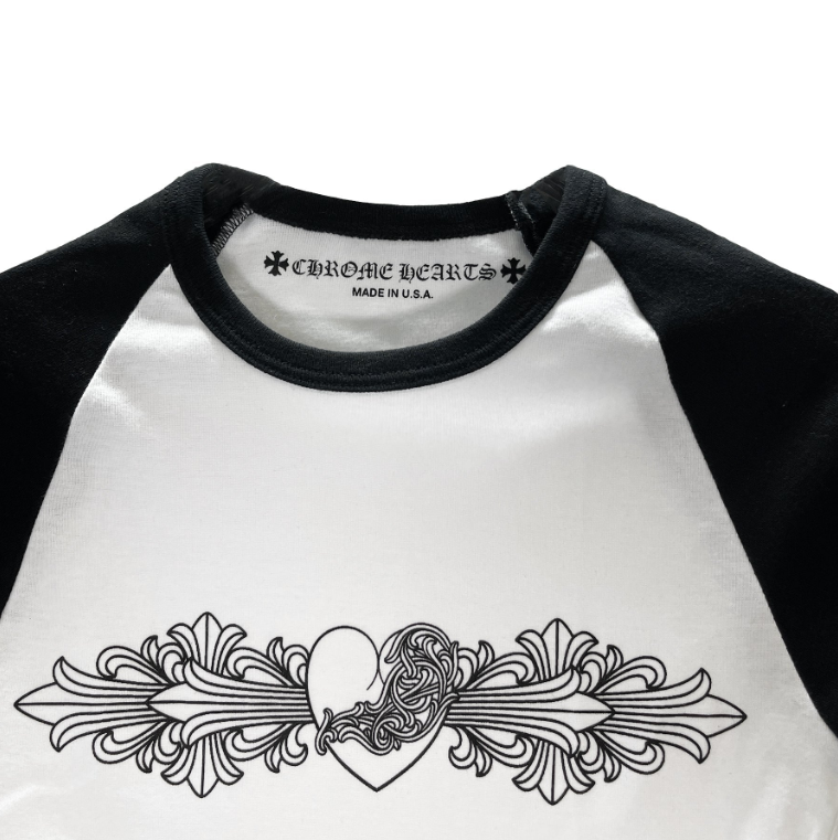 CHROME HEARTS (クロムハーツ) バインロゴ ベビーシャツ Tシャツ レディース