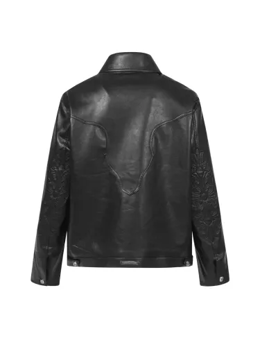 【Chrome Hearts】クロムハーツ憧れの逸着†フローラル レザージャケット