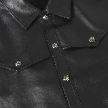 【Chrome Hearts】クロムハーツ憧れの逸着†フローラル レザージャケット