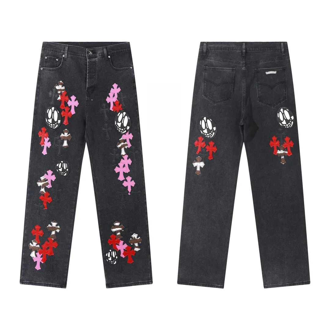 【Chrome Hearts】クロムハーツ カラークロスハッチ付きグレージーンズ