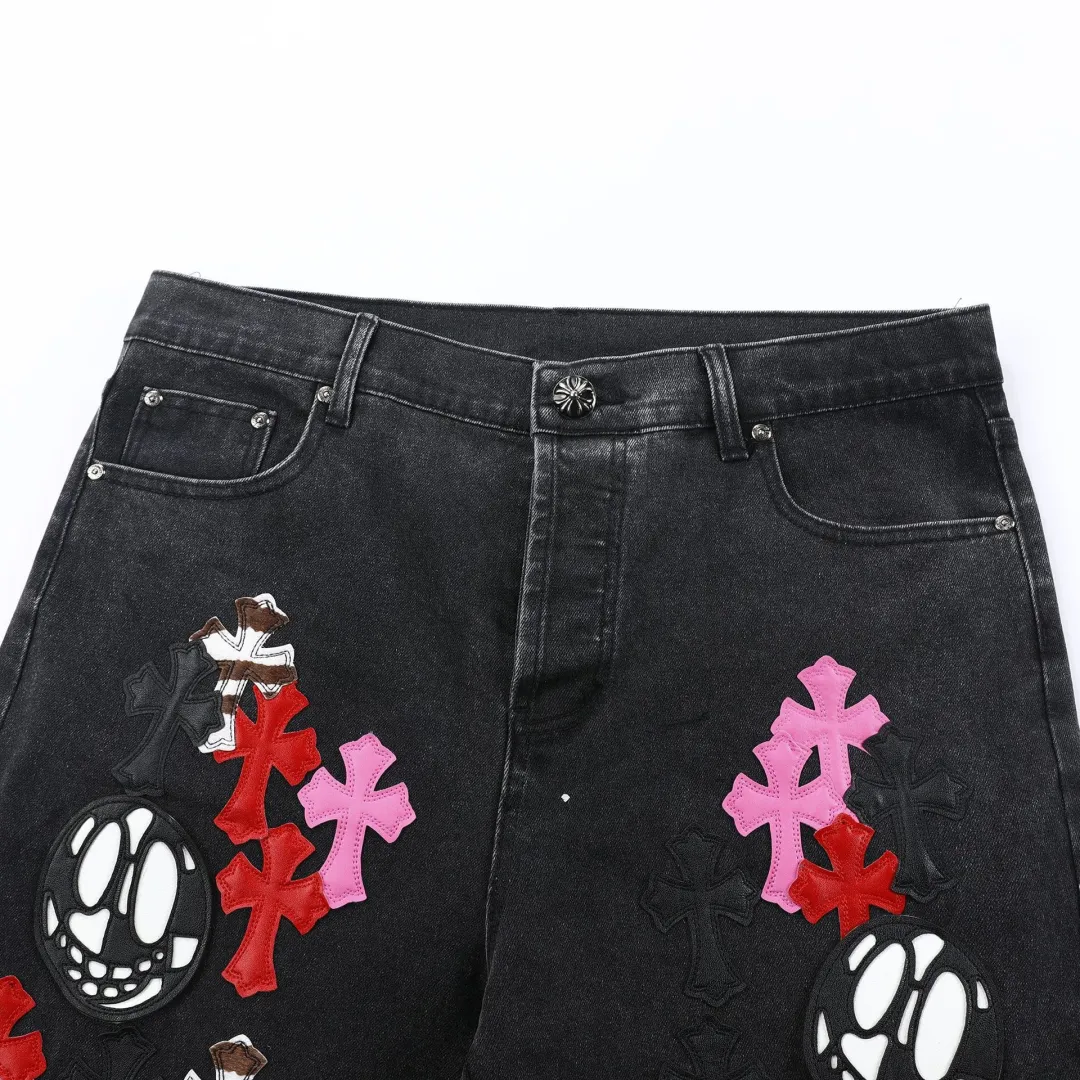 【Chrome Hearts】クロムハーツ カラークロスハッチ付きグレージーンズ