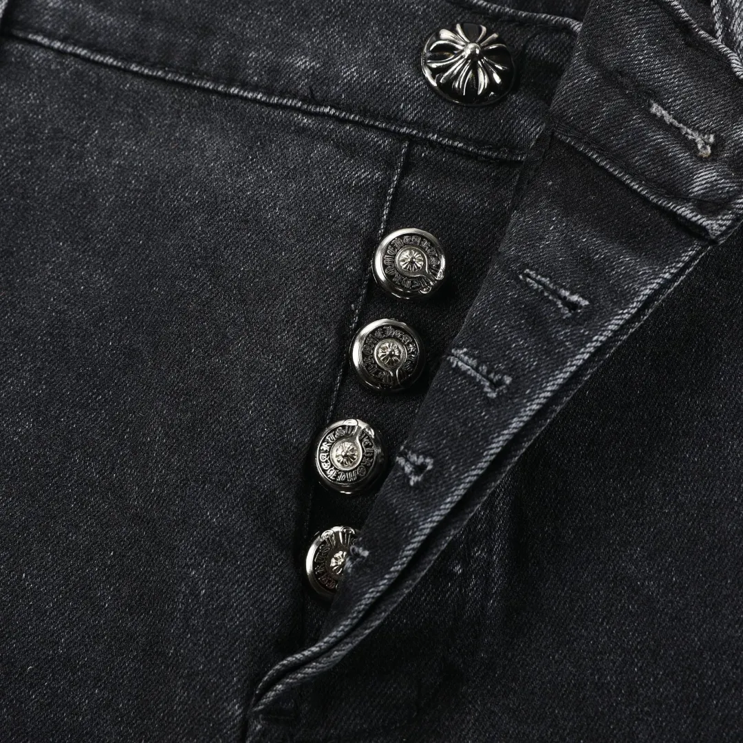 【Chrome Hearts】クロムハーツ カラークロスハッチ付きグレージーンズ