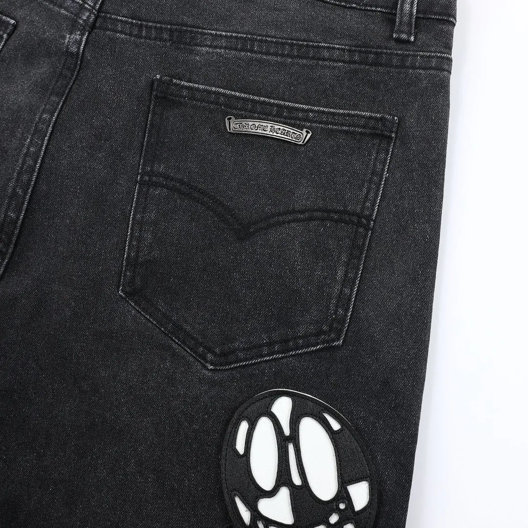 【Chrome Hearts】クロムハーツ カラークロスハッチ付きグレージーンズ