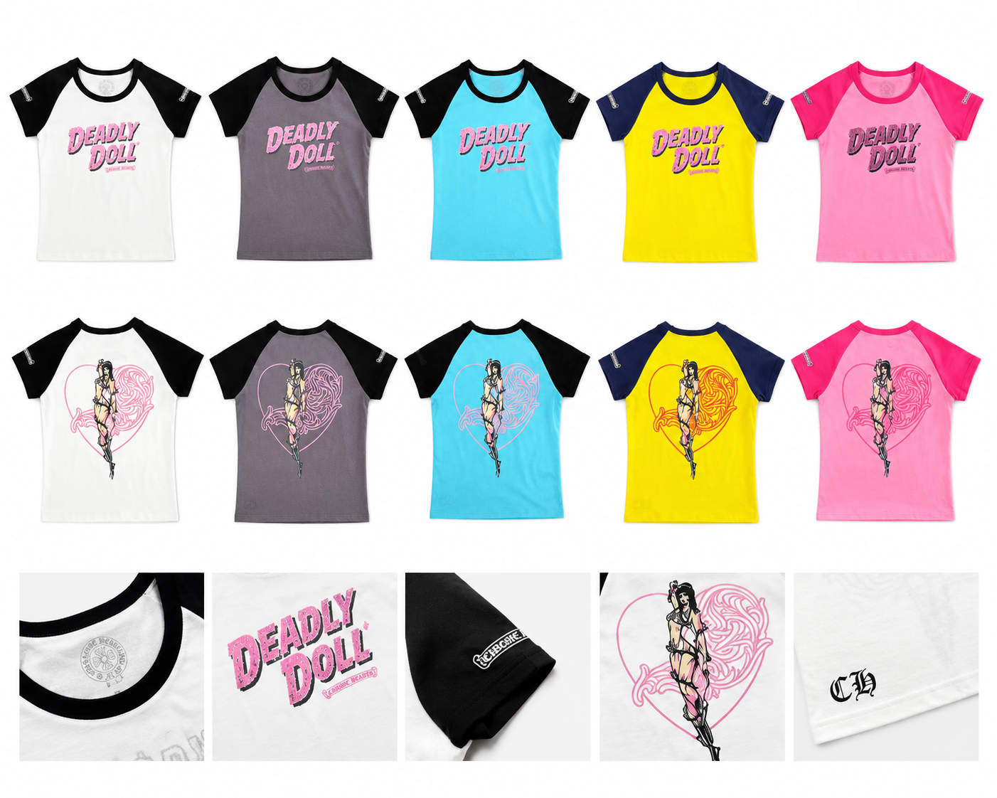 クロムハーツ デッドリードール ヴァインハート クロップド半袖Tシャツレディース