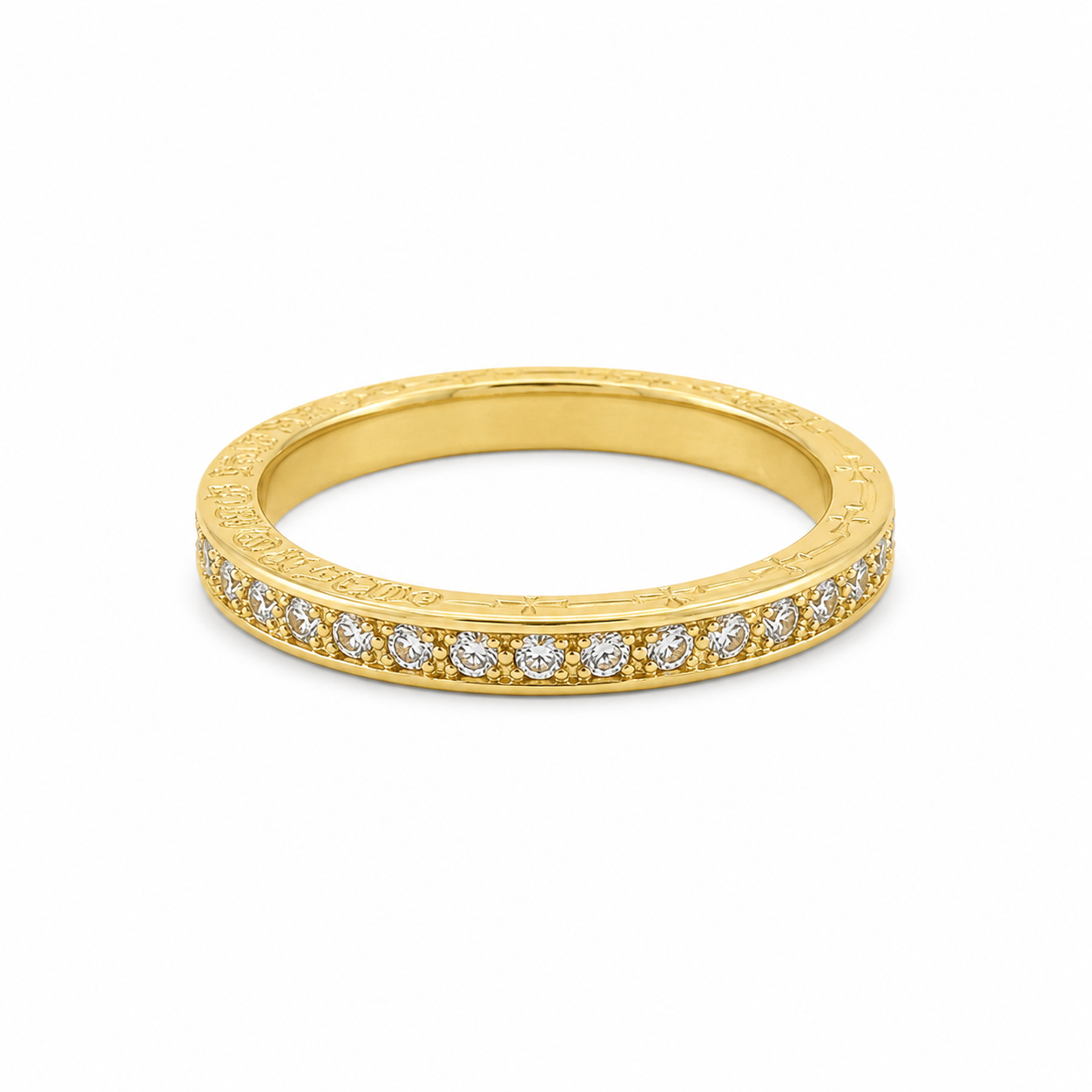 Chrome Hearts クロムハーツ 3MM フルダイヤ リング - カップル ペアリング