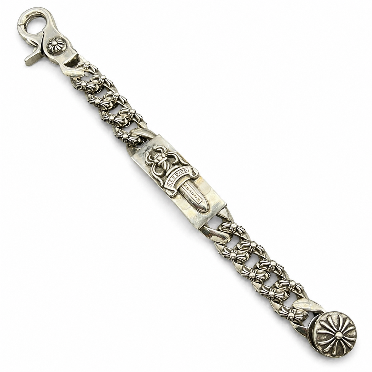 CHROME HEARTS クロムハーツ ベビーIDフローラルクロスブレスレット