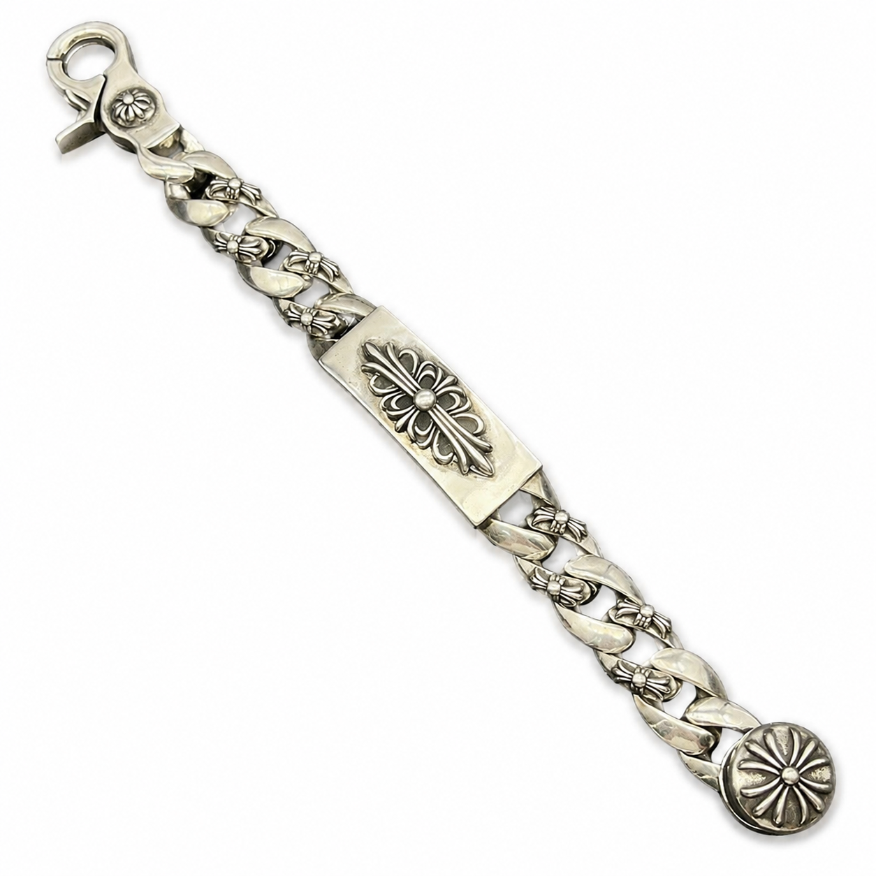 CHROME HEARTS クロムハーツ ベビーIDフローラルクロスブレスレット