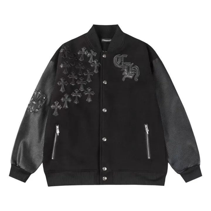Chrome Hearts スタジャン クロムハーツ Chrome Hearts】クロムハーツ レターマン CHマルチレザーパッチ