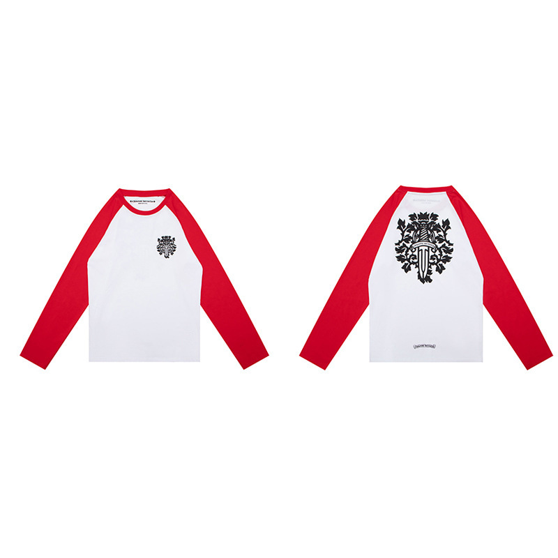 Chrome Hearts Tシャツ クルーネック 長袖 コットン オレンジ 
