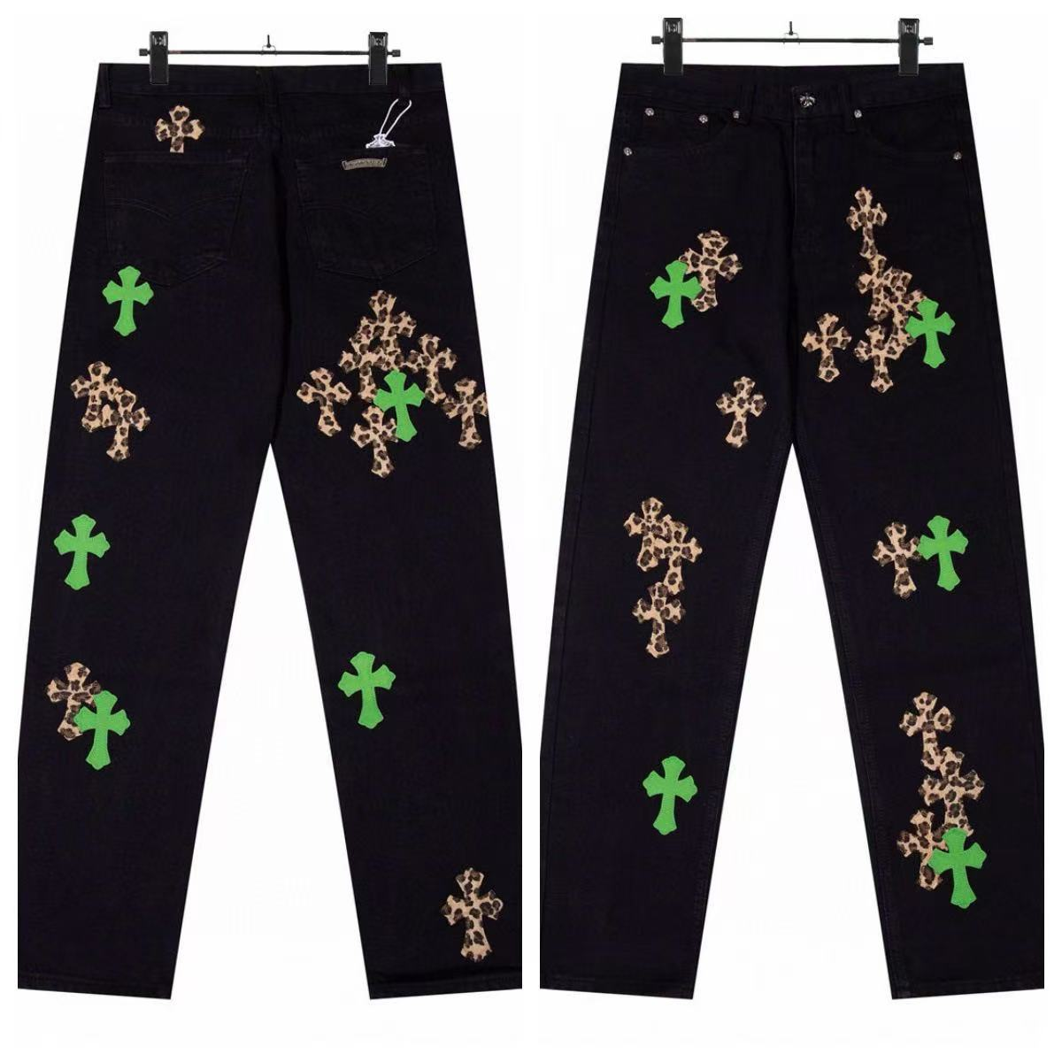 Chrome Hearts（クロムハーツ）レオパード クロス パッチ ジーンズ