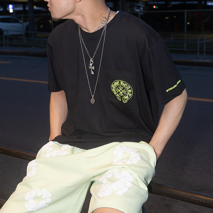 CHROME HEARTS / クロムハーツ ネオン イエロー シューホース Tシャツ 