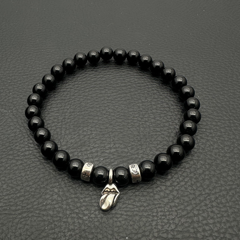 Chrome Hearts -クロムハーツ ブレスレット 男女兼用 十字架 黒曜石 ターコイズ 6mm