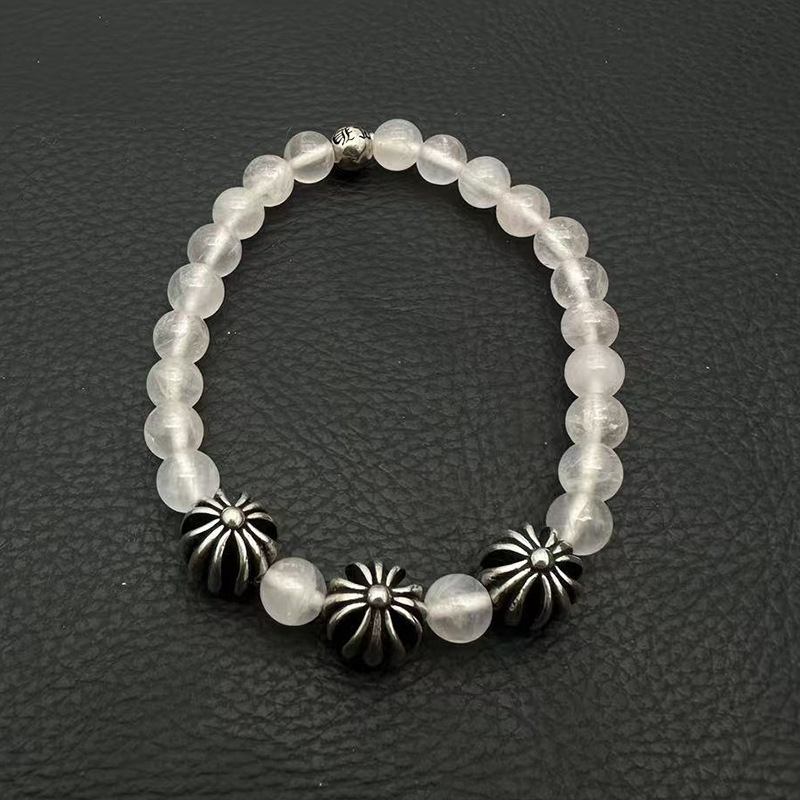 Chrome Hearts -クロムハーツ ブレスレット 男女兼用 十字架 黒曜石 ターコイズ 6mm