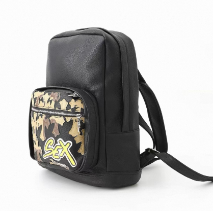 Chrome Hearts ワッペン付きカモフラレザークロスパッチバックパック