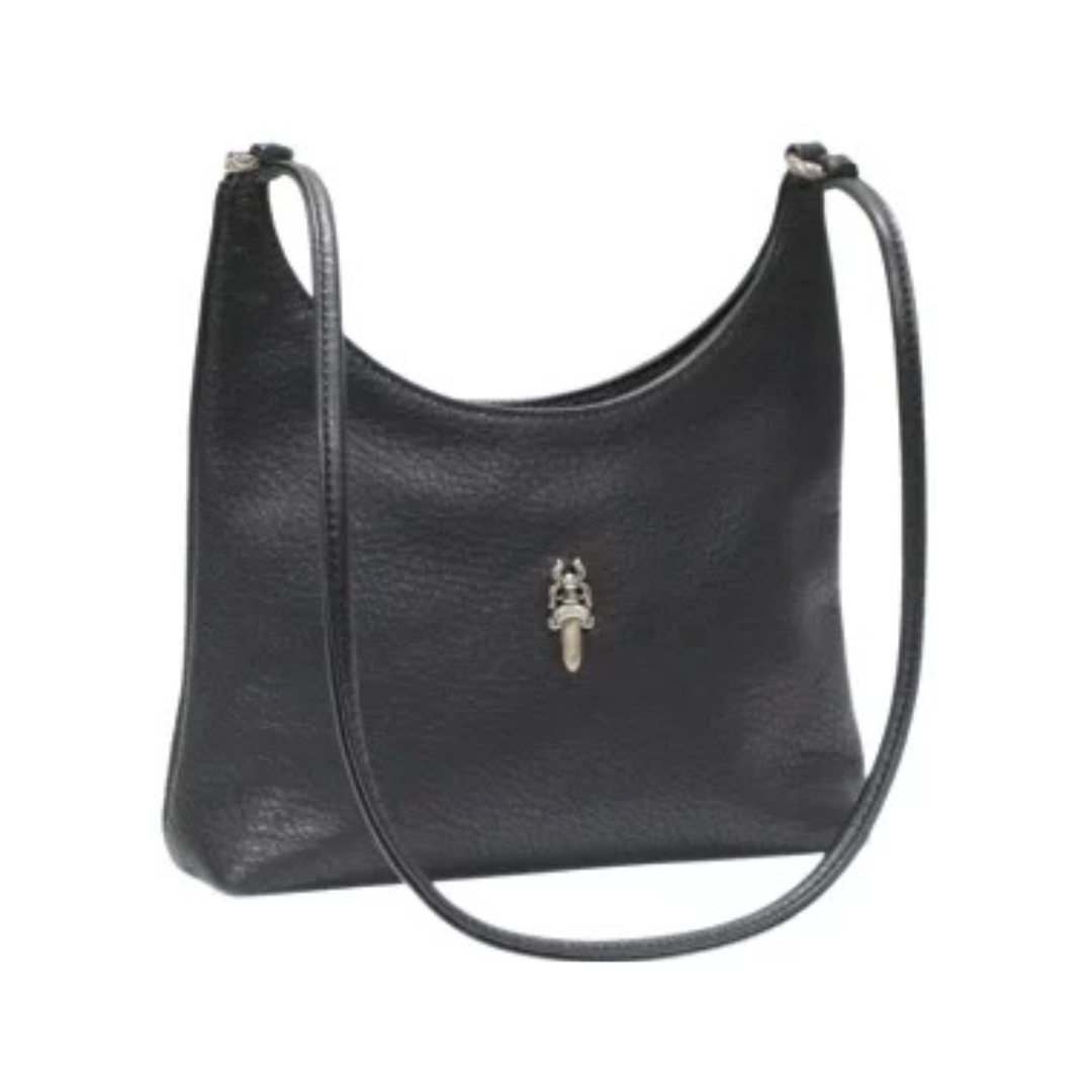 CHROME HEARTS 新品 クロムハーツ VIV ダガー ショルダーバッグ レザー 黒 