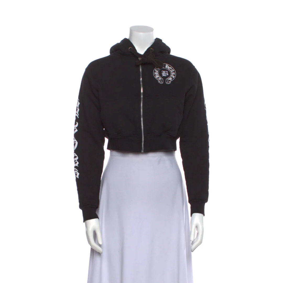 Chrome Hearts クロップドパーカー グラフィックプリント スウェットシャツ