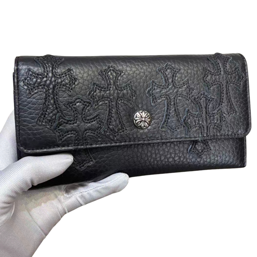 Chrome Hearts クロムハーツ 黒十字架 財布 レザー 長財布