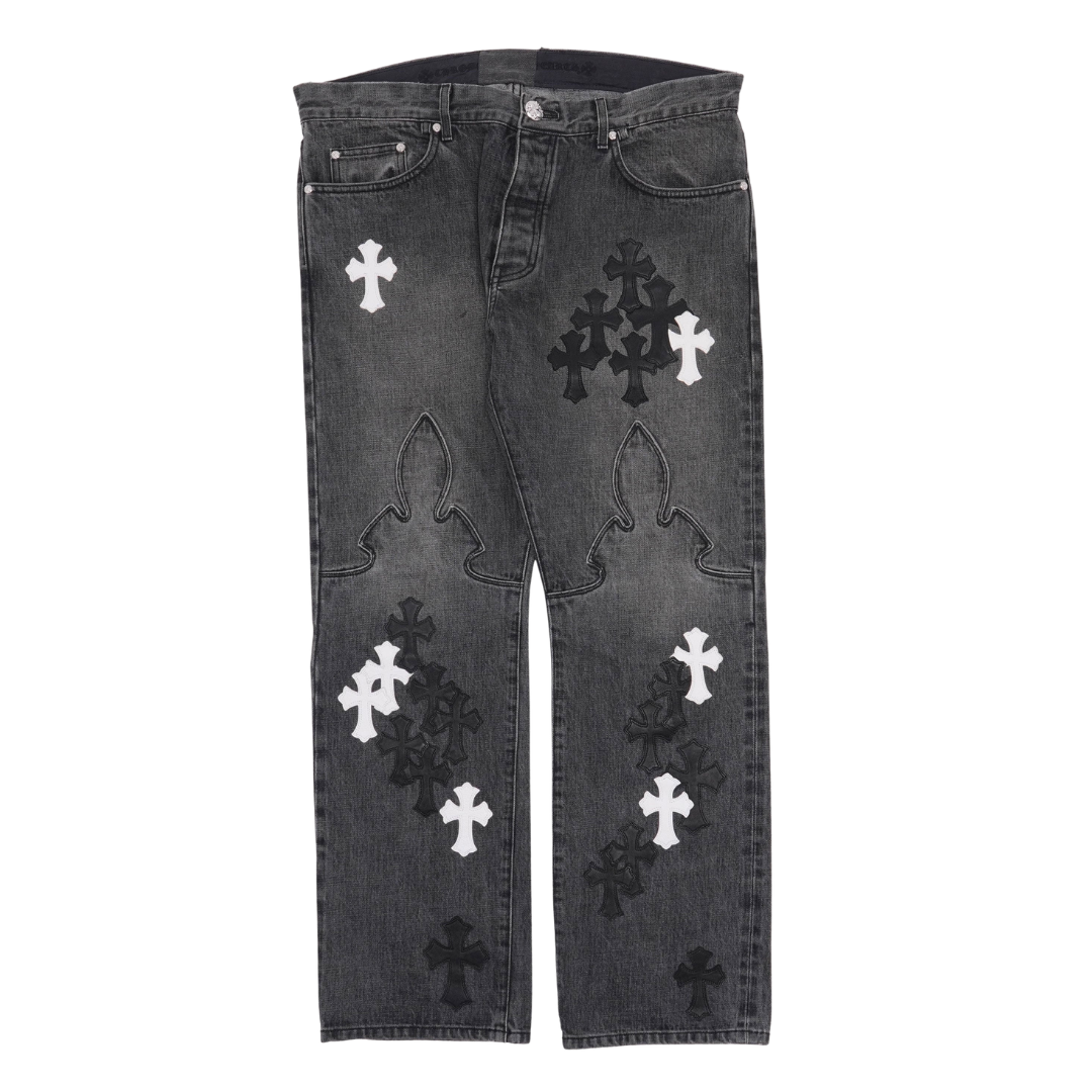 Chrome Hearts（クロムハーツ）クロス パッチ フルール ニー ジーンズ