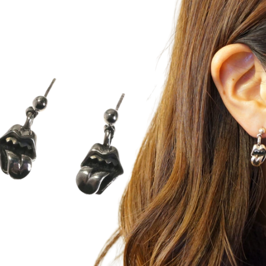 Chrome Hearts クロムハーツ シルバーピアス 唇 くちびる 舌 べろ （ペア）