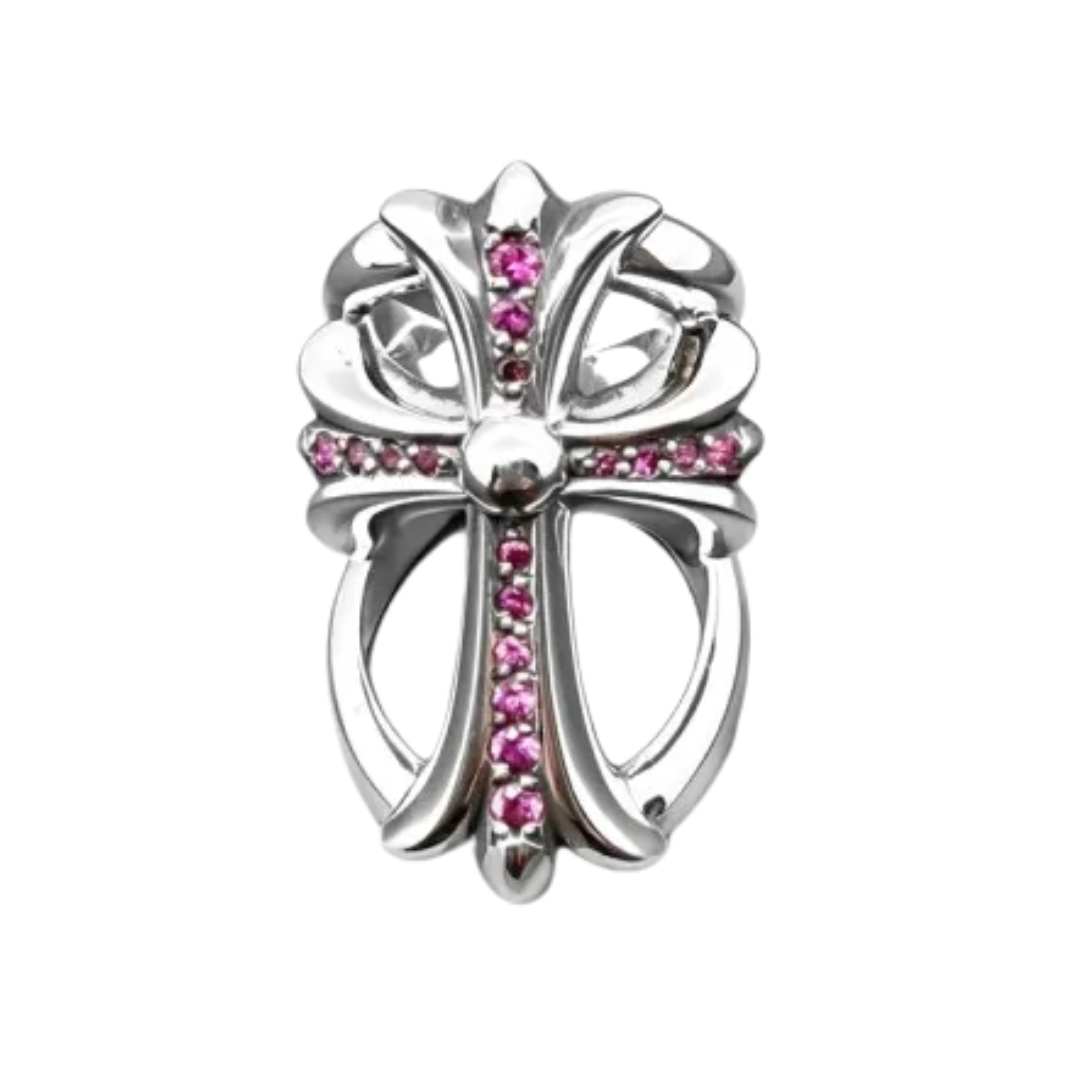 CHROME HEARTS シルバー インフィニティ ピンクサファイア クロス リング