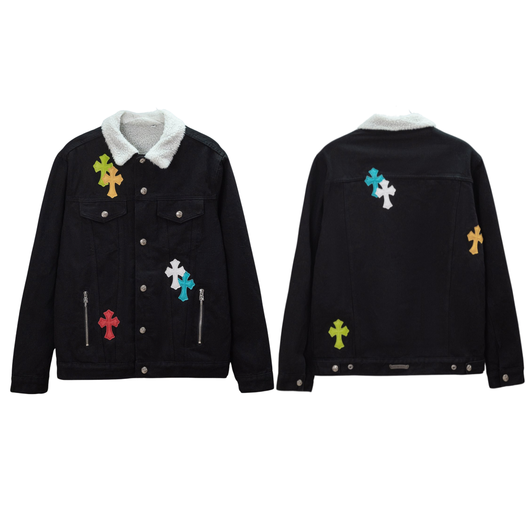 Chrome Hearts クロムハーツ  カラーパッチレザー ムートンカラー ジャケット アウター