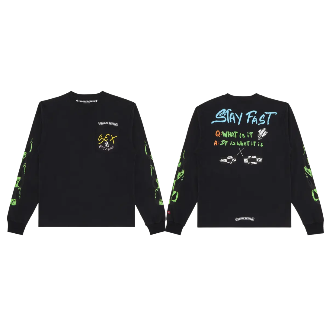 CHROME HEARTS クロムハーツ メンズジップパーカー スターズ＆ストライプス ヘアリーダガー ブラック