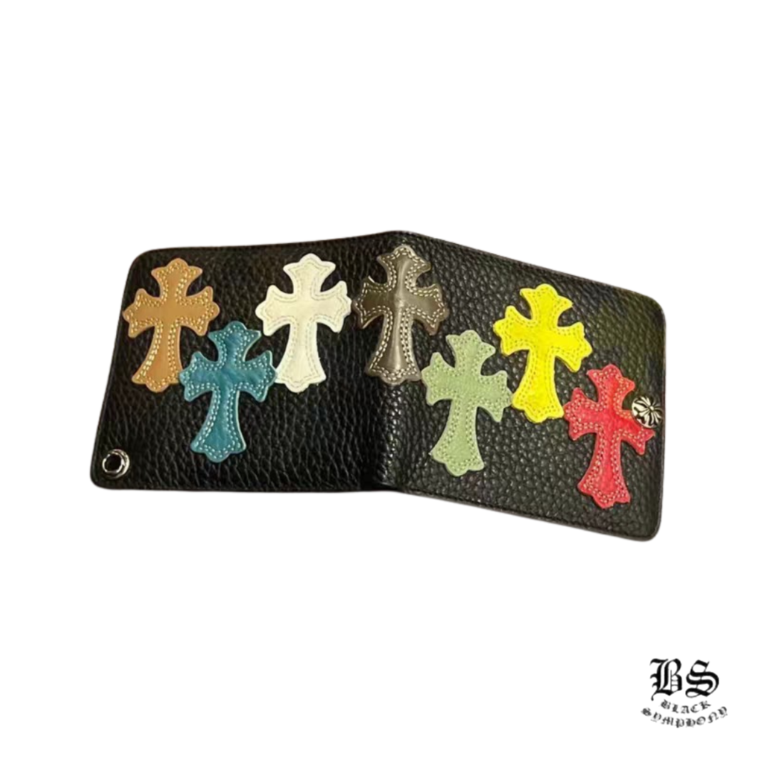 CHROME HEARTS クロムハーツ 1ジップクロスボタンレザーウォレット