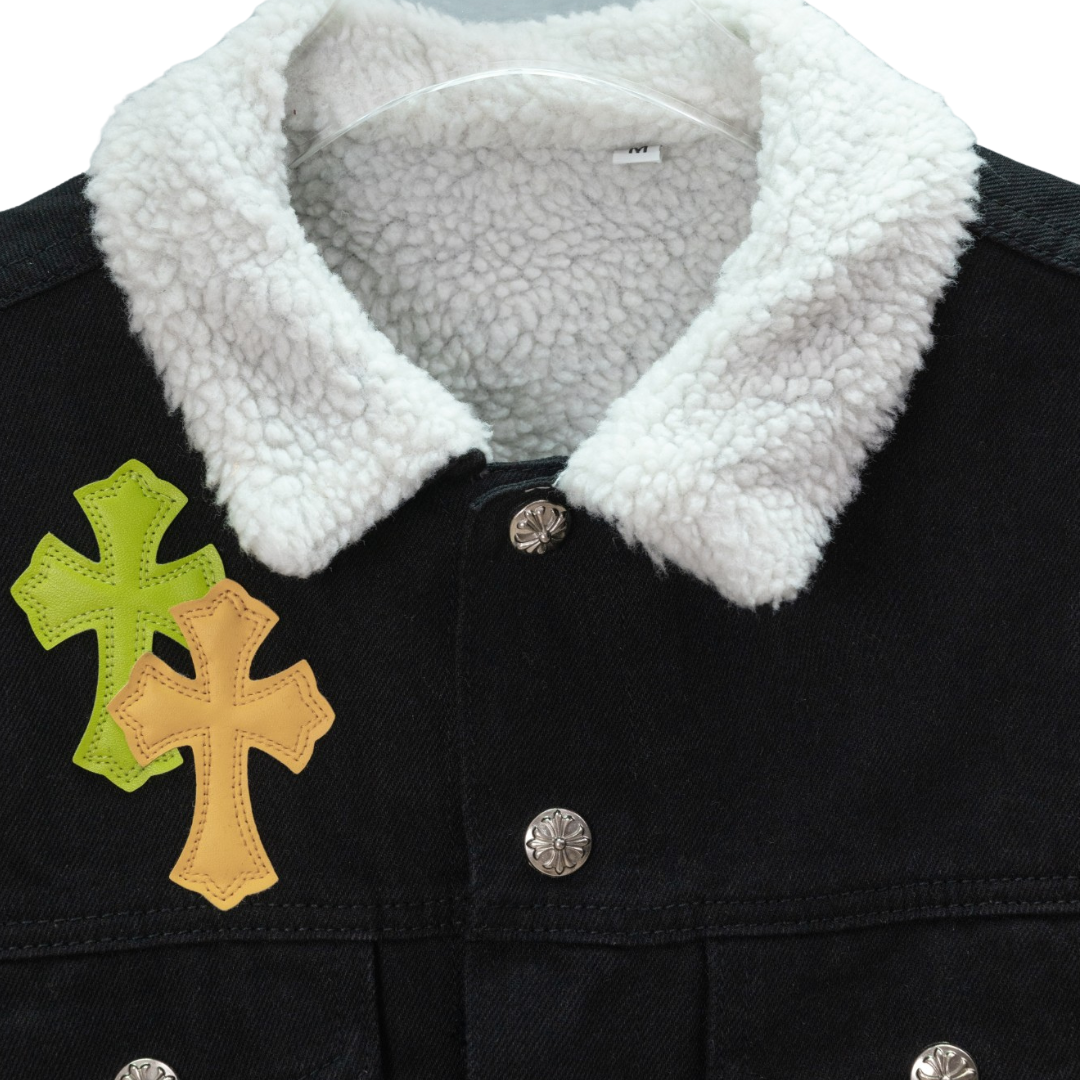 Chrome Hearts クロムハーツ  カラーパッチレザー ムートンカラー ジャケット アウター