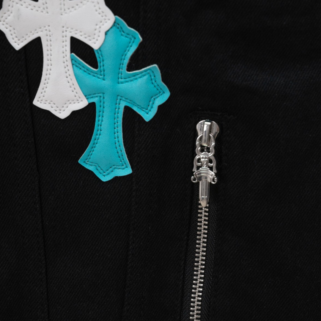Chrome Hearts クロムハーツ  カラーパッチレザー ムートンカラー ジャケット アウター