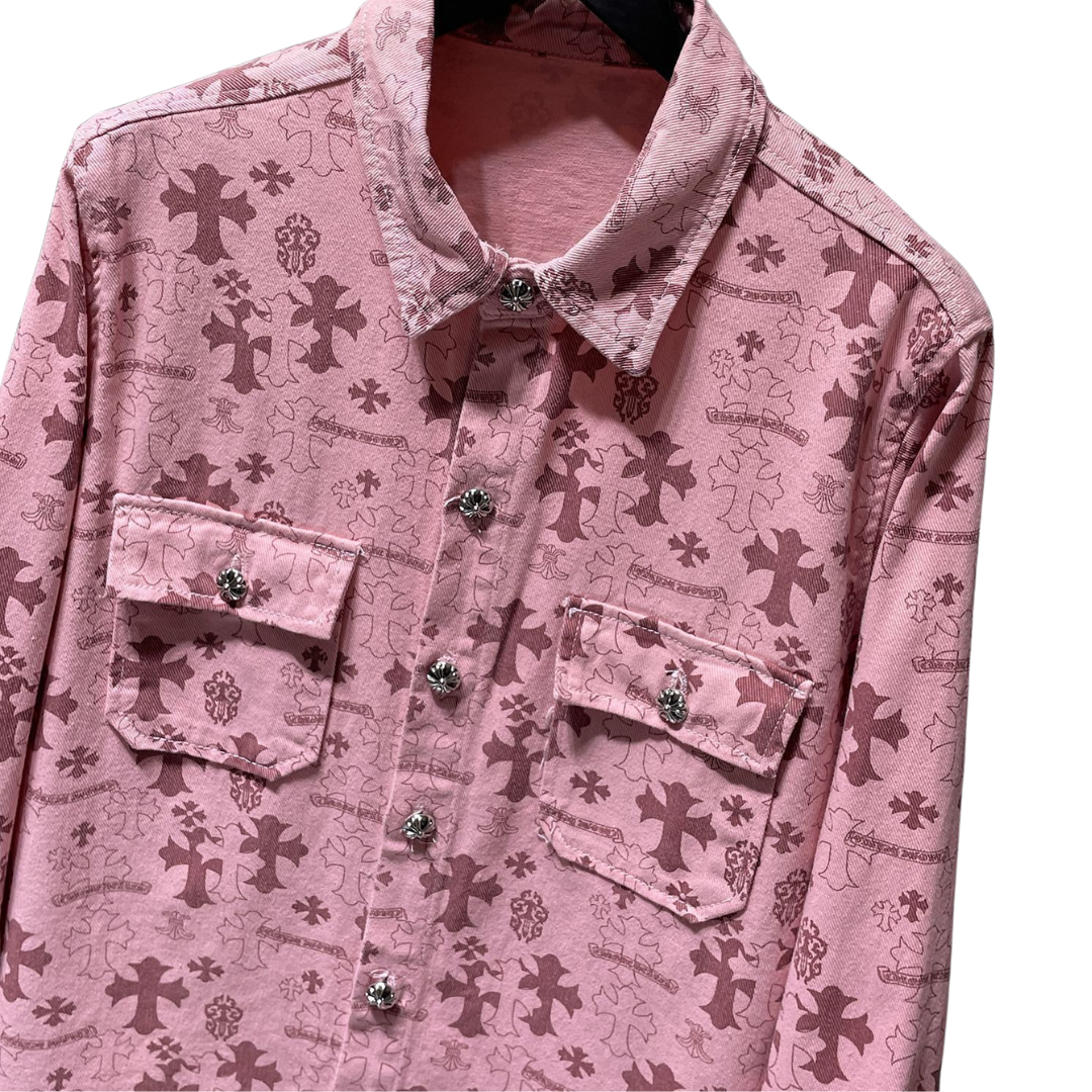 chrome hearts クロムハーツ クラシック 総柄 デニムシャツジャケット メンズ レディース ペア 人気