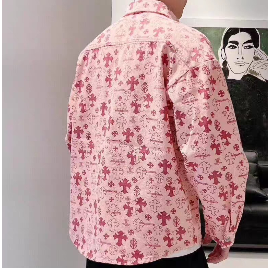 chrome hearts クロムハーツ クラシック 総柄 デニムシャツジャケット メンズ レディース ペア 人気