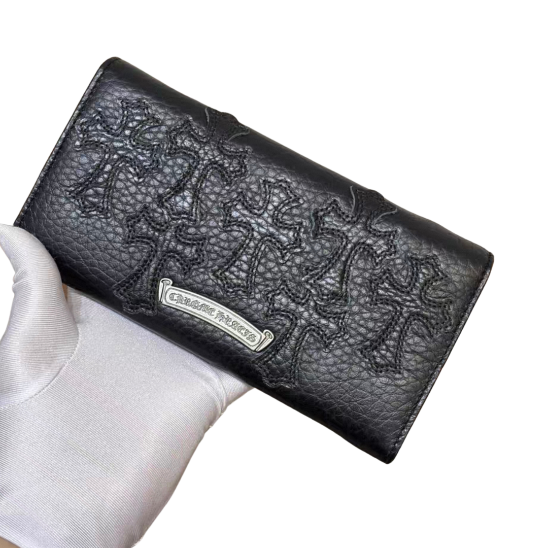 Chrome Hearts クロムハーツ 黒十字架 財布 レザー 長財布