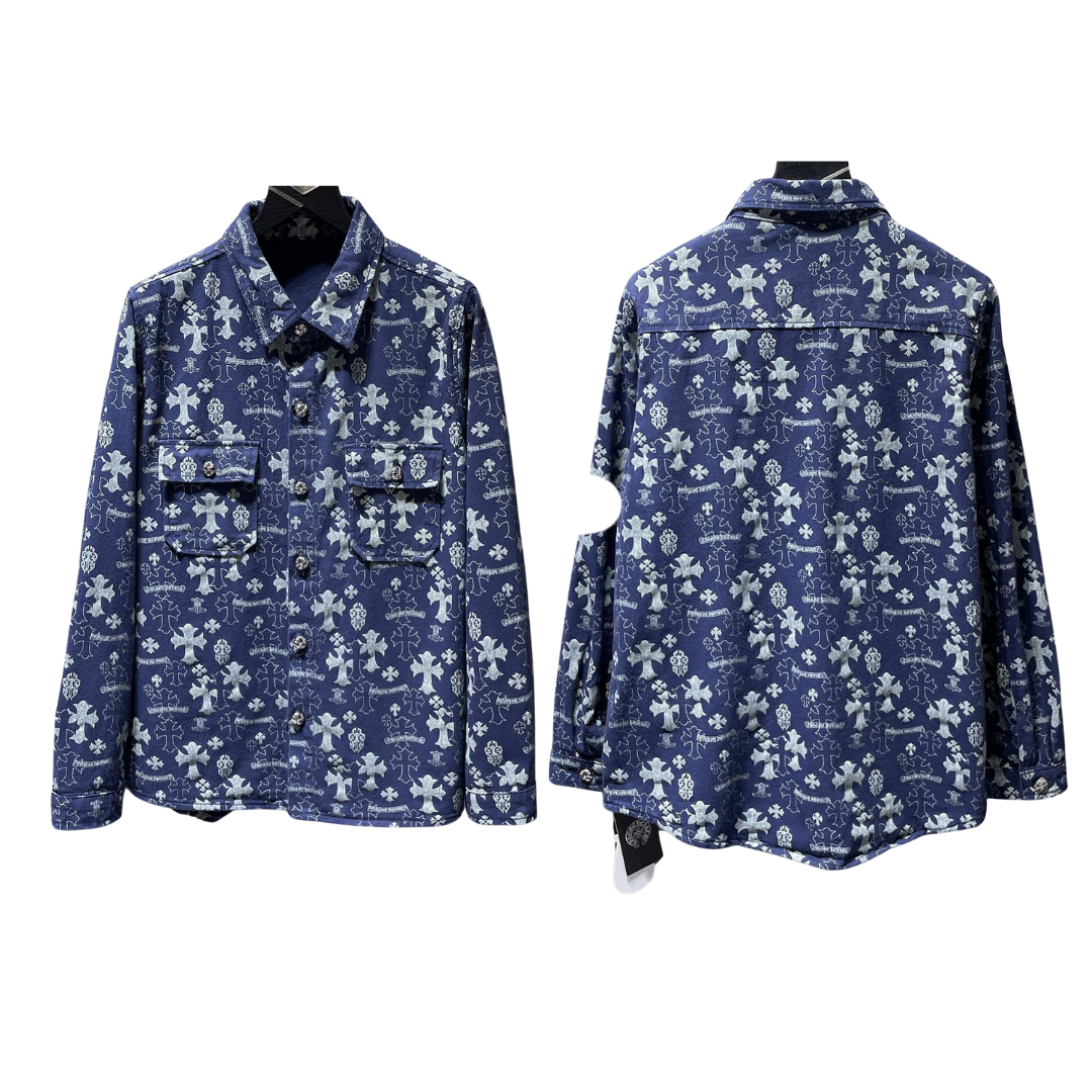 chrome hearts クロムハーツ クラシック 総柄 デニムシャツジャケット メンズ レディース ペア 人気