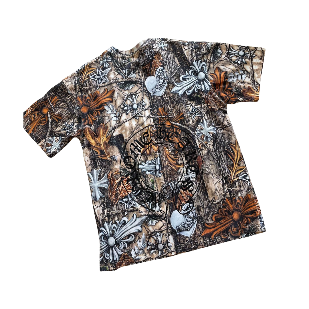 CHROME HEARTS（クロムハーツ） ブラウン×マルチカラー  メンズ・レディース プリント Tシャツ／スウェット／パンツ