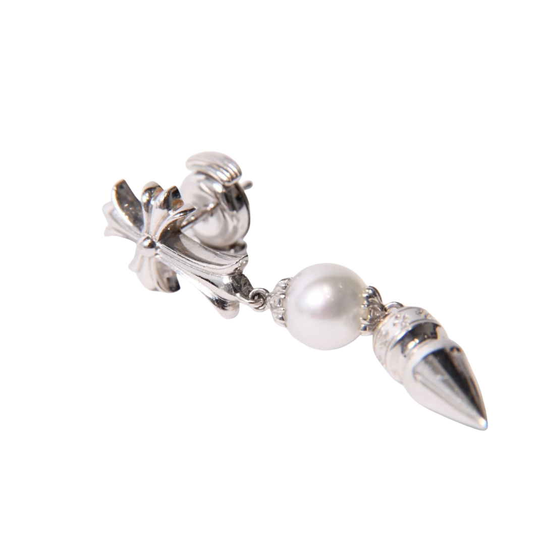 CHROME HEARTS クロム・ハーツ ×MIKIMOTO BABY FAT CRS EARRING WHITE ピアス（ペア）