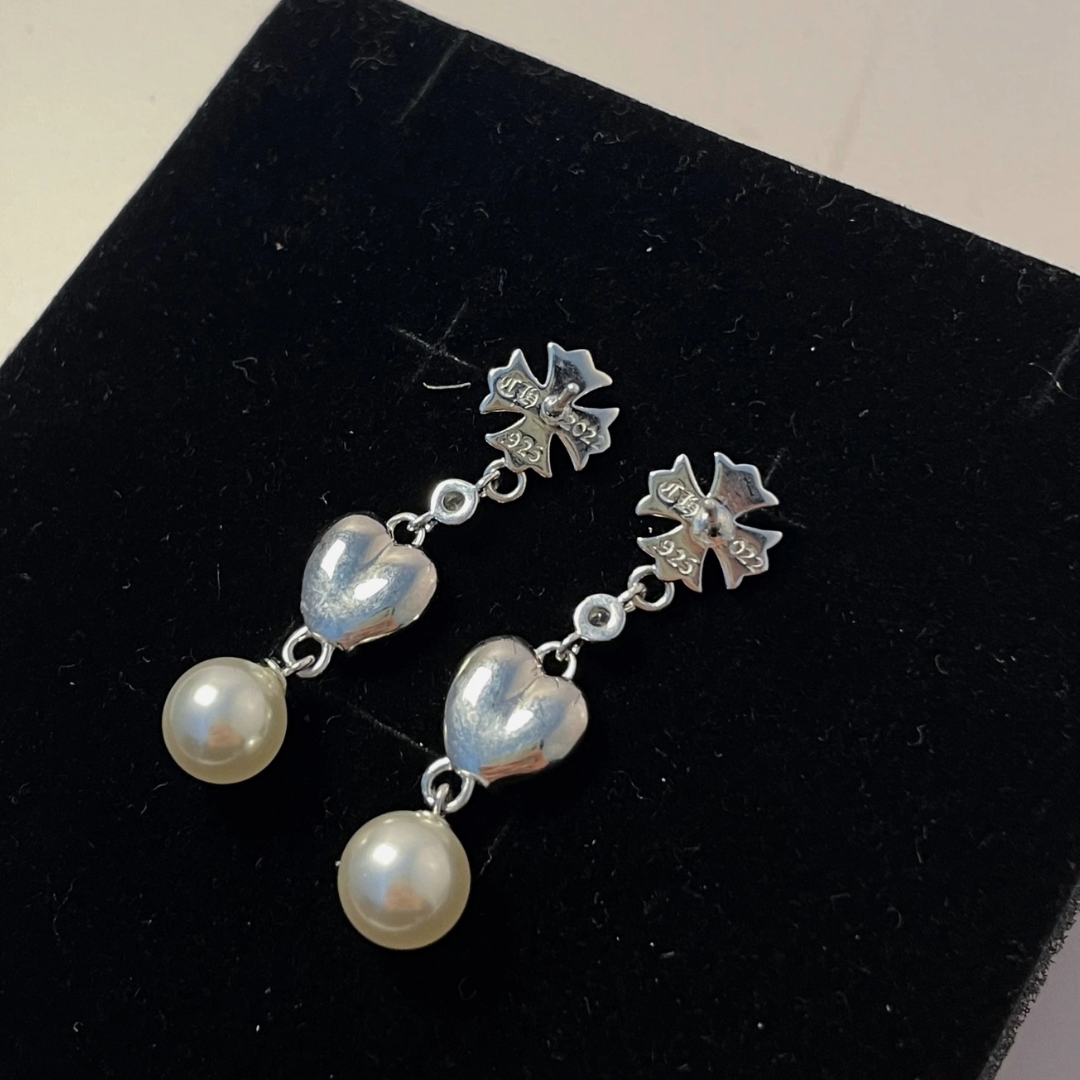 Chrome Hearts x Mikimoto コラボ クロス ロング イヤリング  ピアス（ペア）