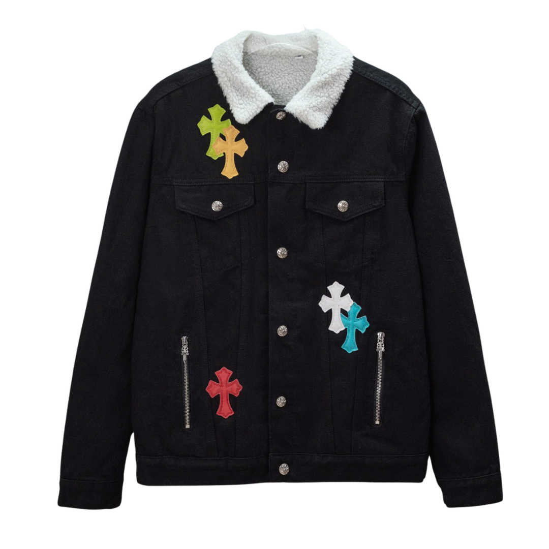Chrome Hearts クロムハーツ  カラーパッチレザー ムートンカラー ジャケット アウター