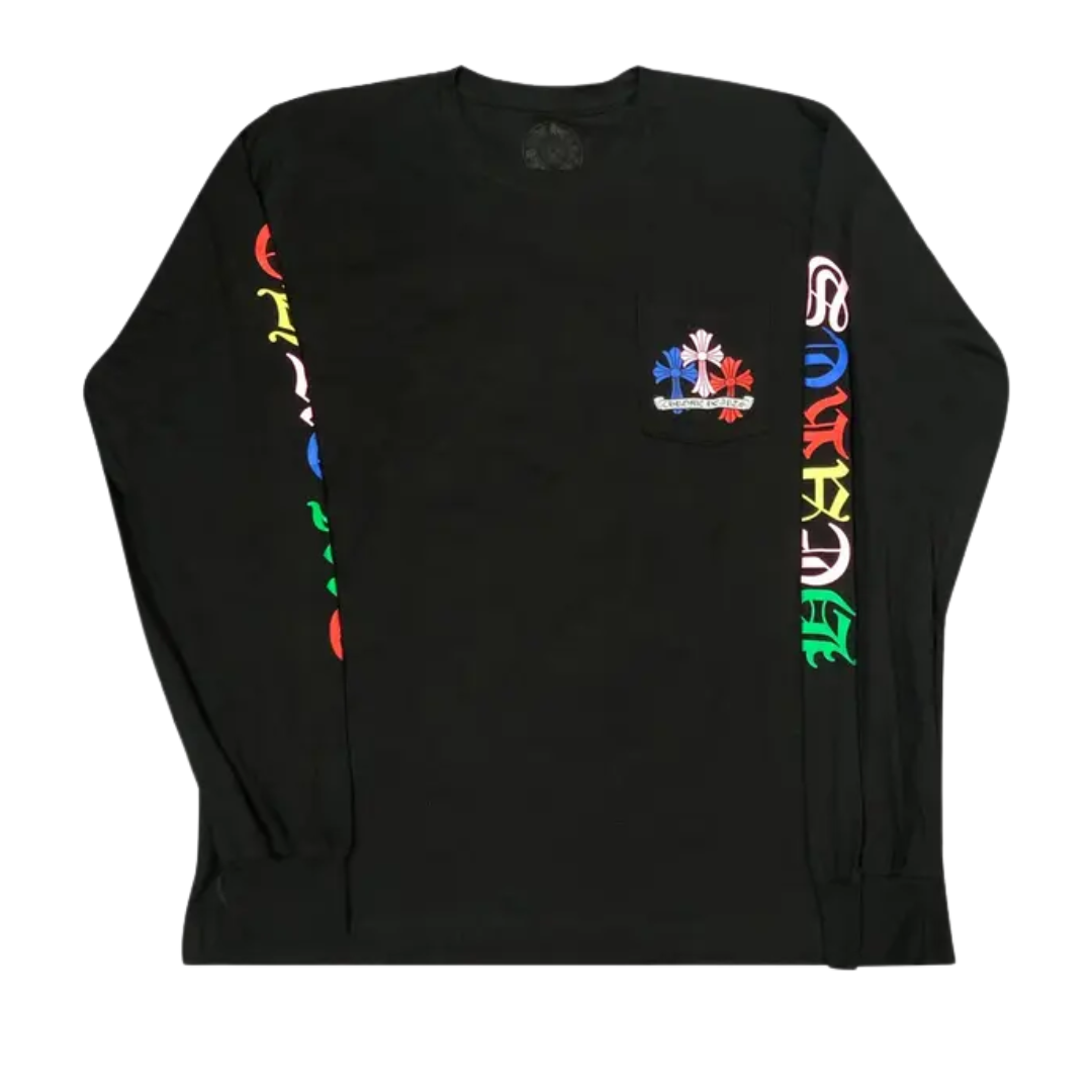 Chrome Hearts Multi Color Cemetery Cross L/S T-Shirt "Black"