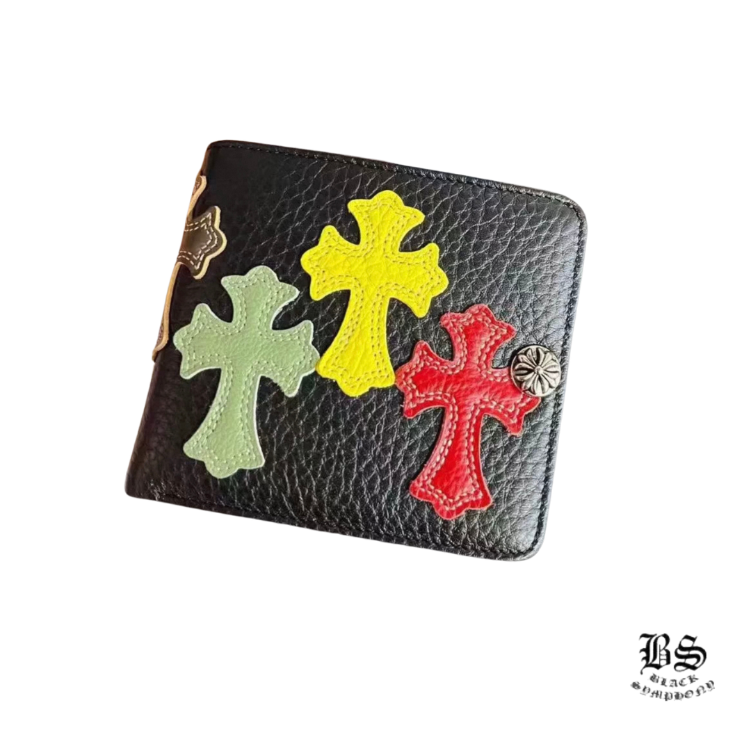 CHROME HEARTS クロムハーツ 1ジップクロスボタンレザーウォレット