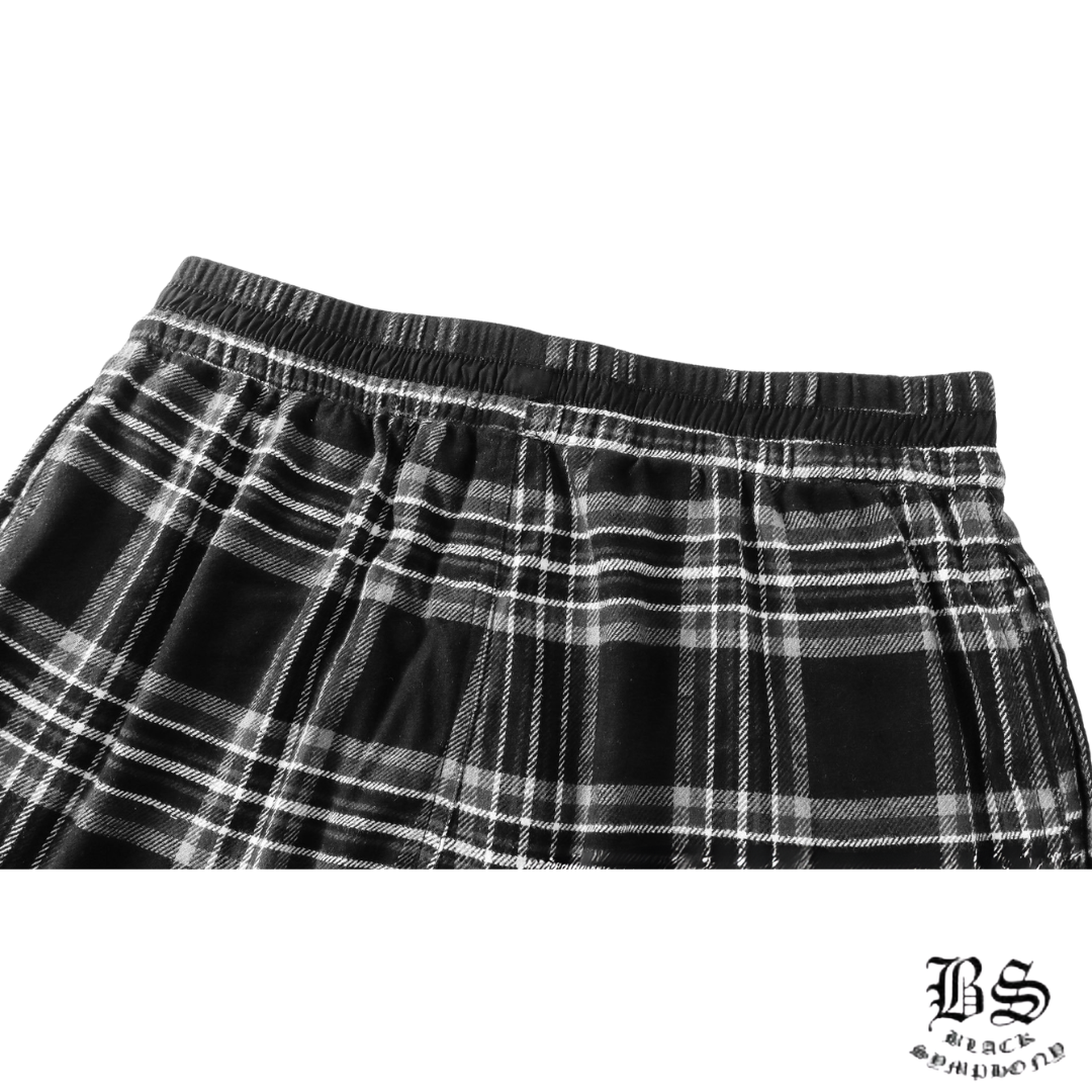 【Chrome Hearts】クロムハーツ 1 クロス レザー パッチ アフタースクール フランネル チェック パンツ   