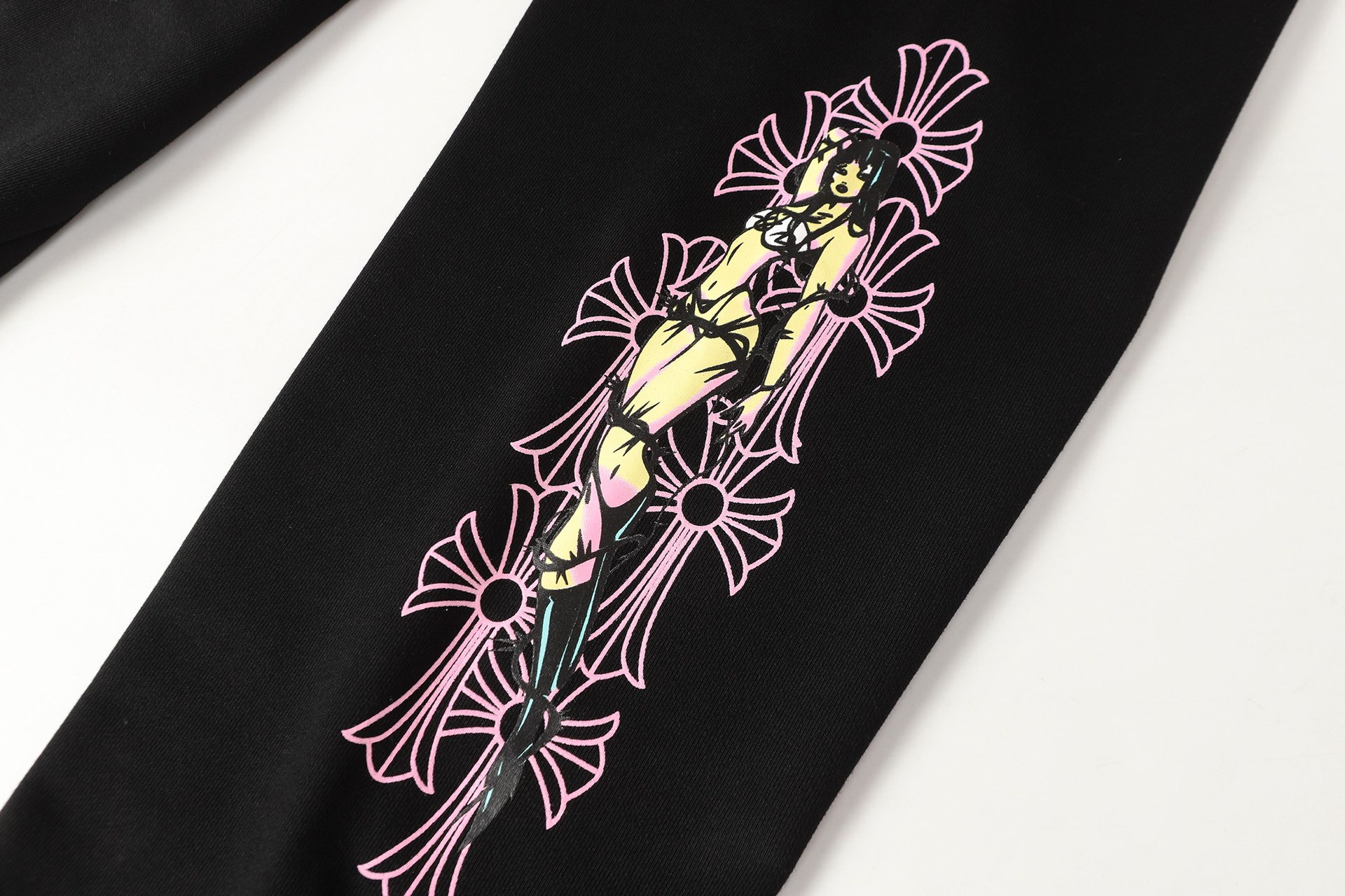 クロムハーツ Black & Pink Deadly Doll スウェットパンツ