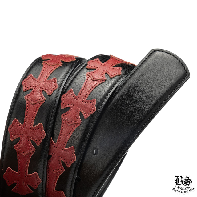 クロムハーツ プレーン レザー 1.5 ベルト ホースシュー リベット（バックルなし）